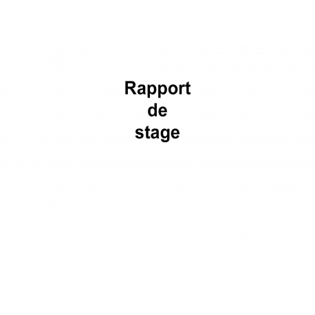 Rapport de stage