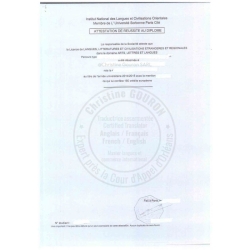 Traduction d'une attestation de réussite au diplôme